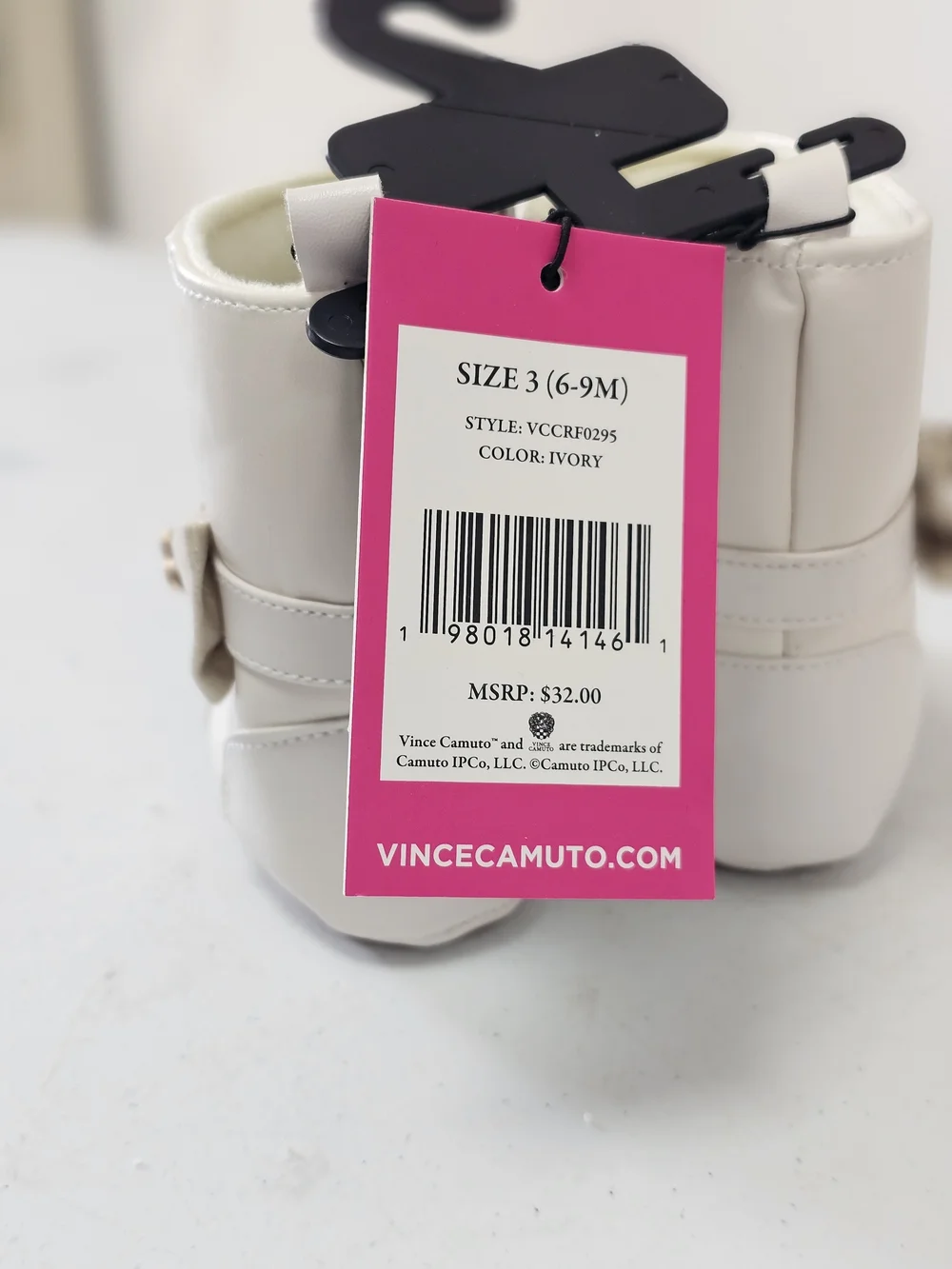 Vince Camuto Kids Cream Boots with Gold Bow Accent